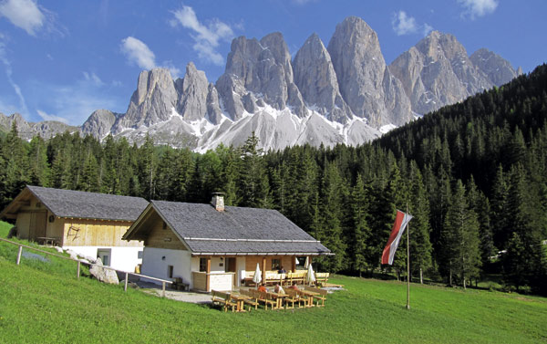 Zanser Schwaige, Villnösser Tal, Val di Funes, Südtirol, Alto Adige